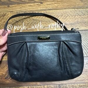 Coach Black Leather Wristlet